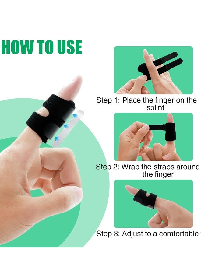 4 قطع من جبيرة الإبهام القابلة للتعديل، جبيرة إصبع الزناد لالتهاب المفاصل ودعم الأصابع وتقويم إصبع القدم جبائر الأصابع لجميع الأصابع وتخفيف الألم - Image 4